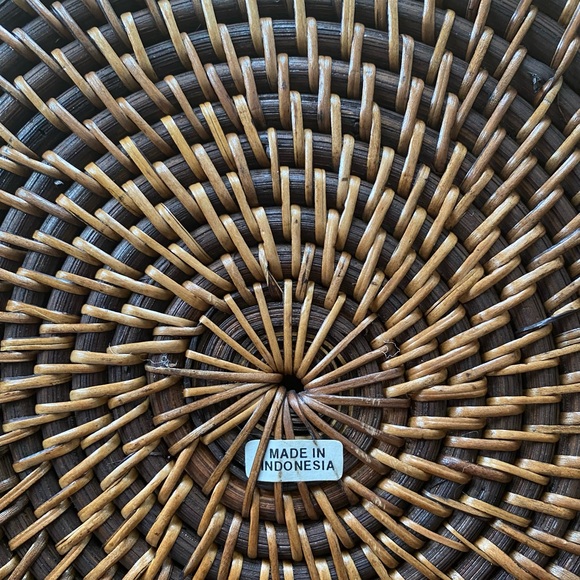 Large Handwoven Rattan Wicker Flare Basket Boho Home Decor - Picture 9 of 16